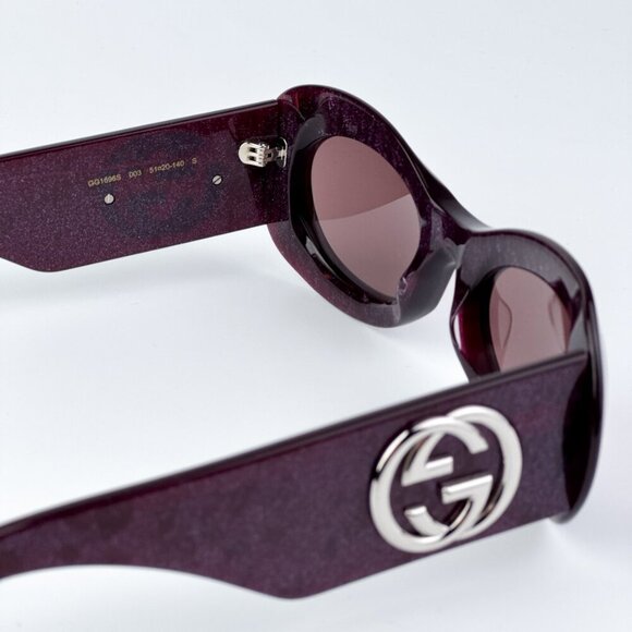 Gucci GG1696S 003 BRAND NEW Sunglasses Violet Violet Women Oval main image 3